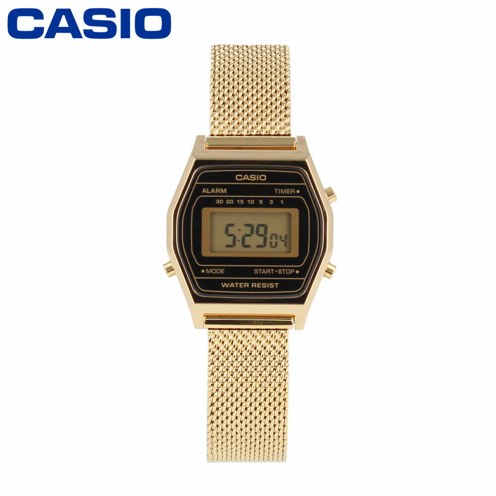 CASIO カシオ カシオスタンダード Vintage ヴィンテージ腕時計 時計 レディース クオーツ デジタル ステンレス メッシュ ゴールド ブラック LA690WEMY-1プレゼント ギフト 1年保証 送料無料 父の日