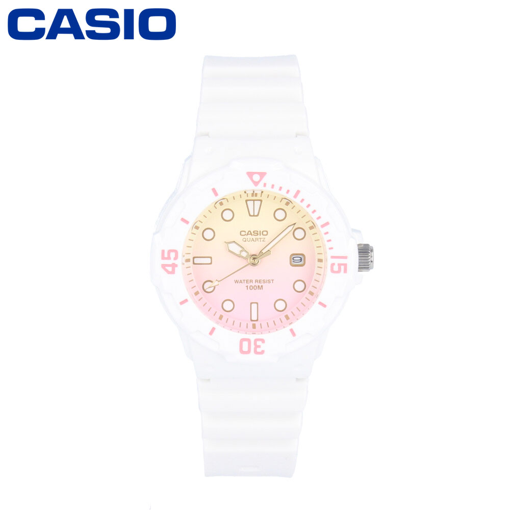 SSで使える5%OFFクーポン配布中！CASIO カシオ カシオスタンダード チープカシオ チプカシ腕時計 時計 レディース キッズ 防水 クオーツ アナログ 3針 樹脂 ホワイト ピンク イエロー グラデーション LRW-200H-4E2プレゼント ギフト 1年保証 送料無料