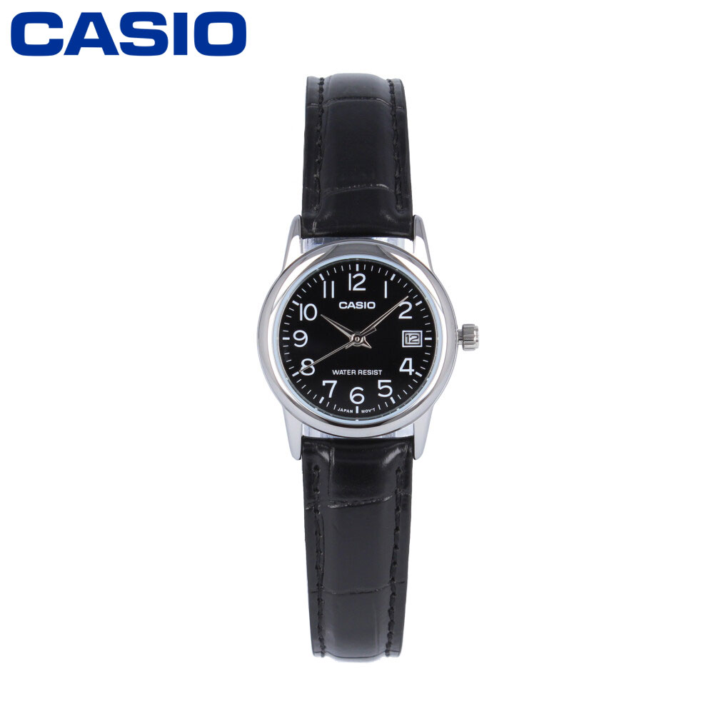 CASIO カシオ カシオスタンダード Dress ドレス腕時計 時計 レディース クオーツ アナログ 3針 レザー ステンレス ブラック シルバー LTP-V002L-1Bプレゼント ギフト 1年保証 送料無料 【ネコポス発送・BOXなし】