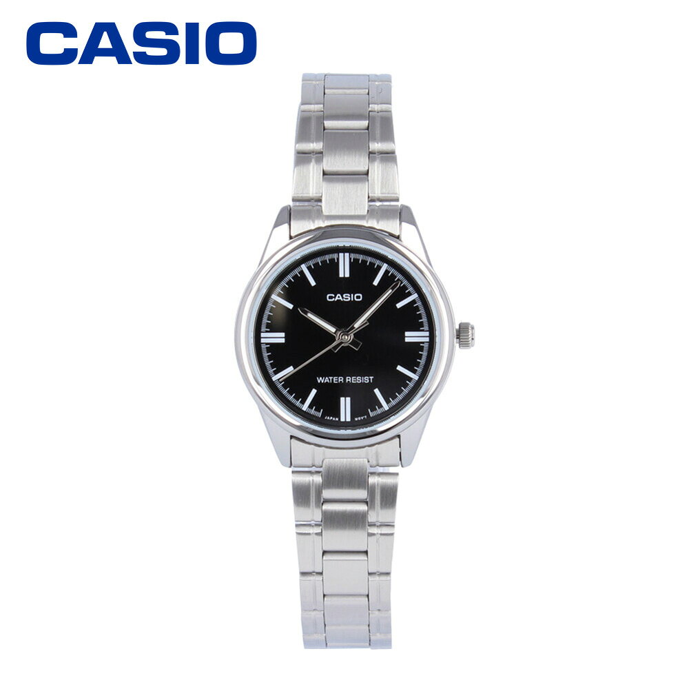 樂天商城 - CASIO カシオ カシオスタンダード チープカシオ チプカシ腕時計 時計 レディース クオーツ アナログ 3針 ステンレス メタル シルバー ブラック LTP-V005D-1Aプレゼント ギフト 1年保証 送料無料 【ネコポス発送・BOXなし】