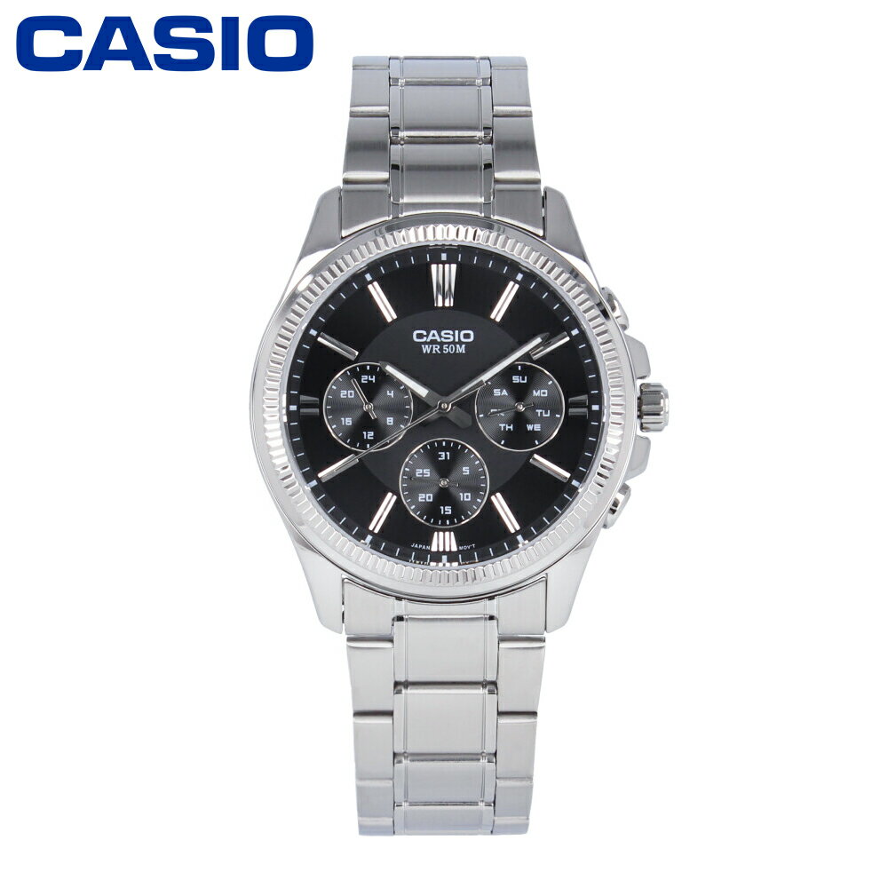 Rakuten - CASIO カシオ カシオスタンダード チープカシオ チプカシ腕時計 時計 メンズ クオーツ アナログ 3針 真鍮 ステンレス メタル シルバー ブラック MTP-1375D-1Aプレゼント ギフト 1年保証 送料無料