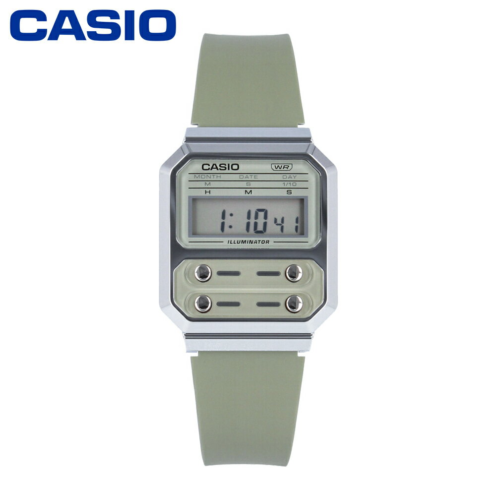 最大500円OFFクーポン配布中！5/16 1:59まで CASIO カシオ カシオスタンダード チープカシオ チプカシ Vintage ビンテージ腕時計 時計 ユニセックス メンズ レディース クオーツ デジタル 樹脂 シルバー カーキ A100WEF-3Aプレゼント ギフト 1年保証 送料無料 母の日