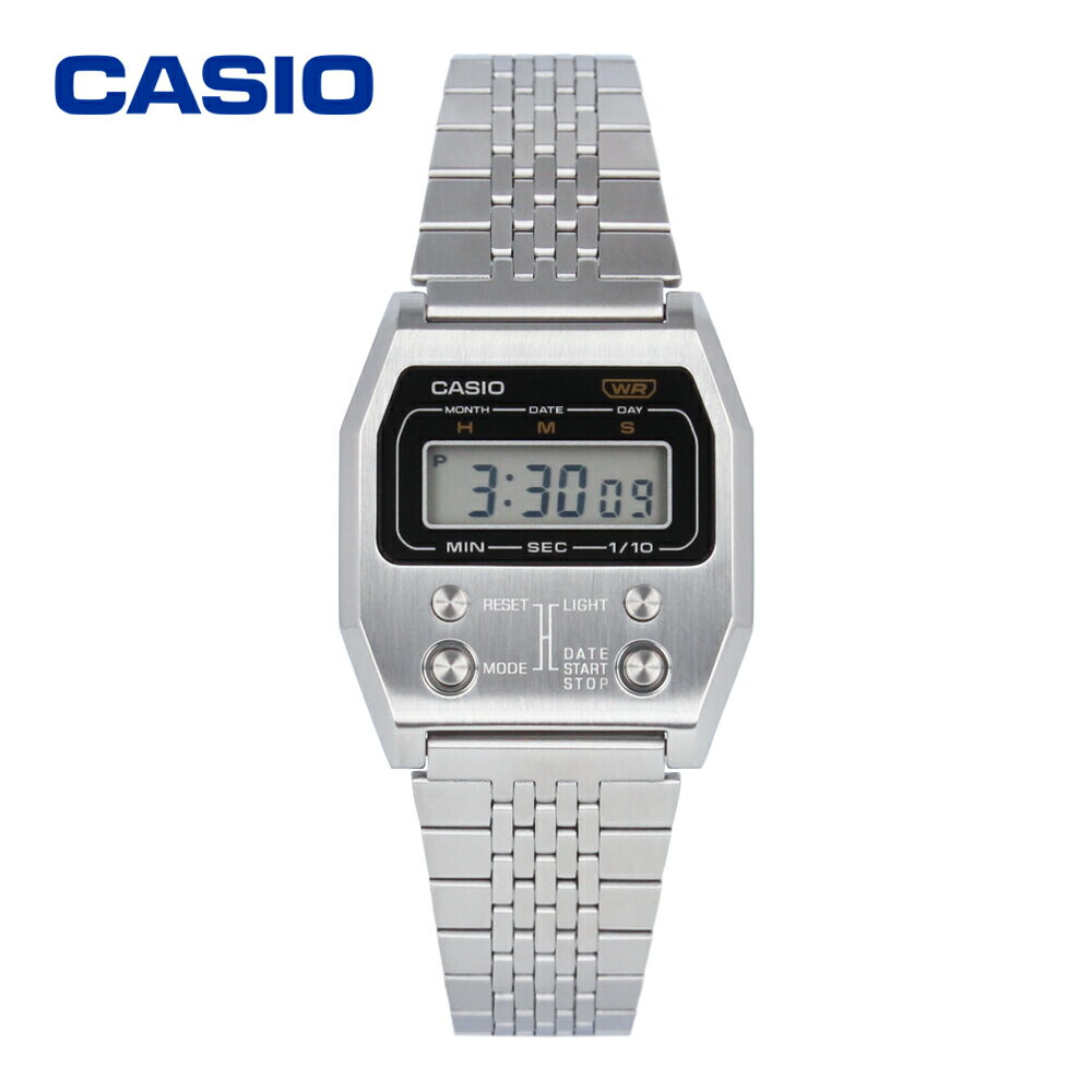 SSで使える最大500円OFFクーポン配布中！CASIO カシオ カシオスタンダード チープカシオ チプカシ Vintage腕時計 時計 ユニセックス メンズ レディース クオーツ デジタル ステンレス メタル シルバー ブラック A1100D-1プレゼント ギフト 1年保証 送料無料 父の日