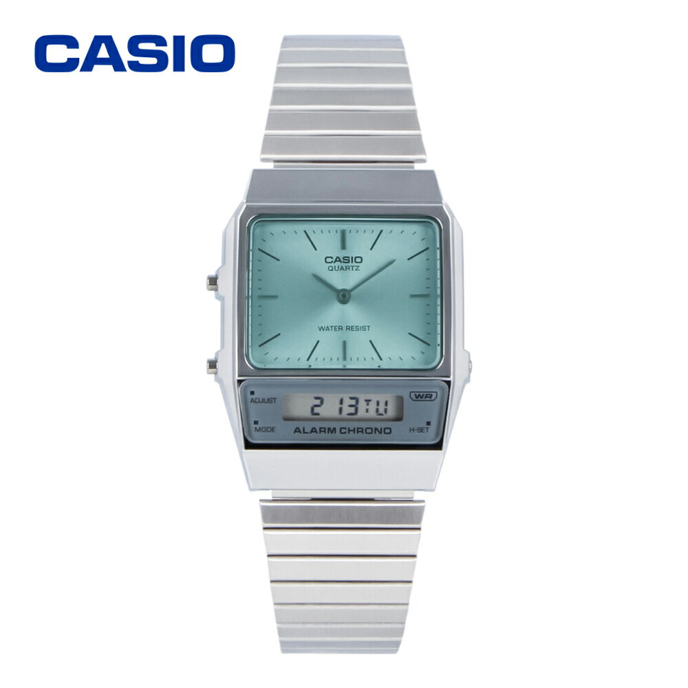 CASIO カシオ カシオスタンダード チープカシオ チプカシ Vintage腕時計 時計 ユニセックス メンズ レディース クオーツ アナデジ 2針 樹脂 ステンレス メタル シルバー ブルーグリーン AQ-800EC-2Aプレゼント ギフト 1年保証 送料無料