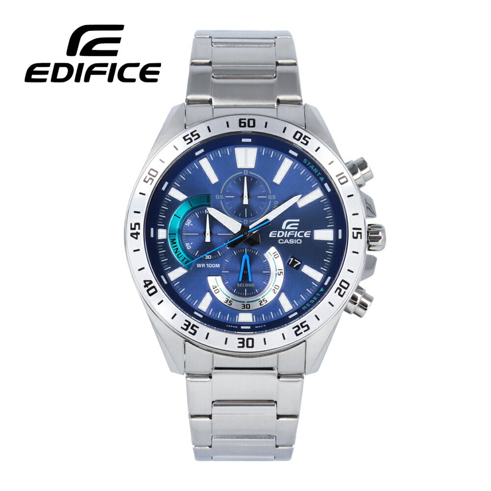 CASIO カシオ EDIFICE エディフィス腕時計 時計 メンズ 防水 クオーツ アナログ クロノグラフ ステンレス メタル シルバー ネイビー EFV-620D-2A ビジネス プレゼント ギフト 1年保証 送料無料