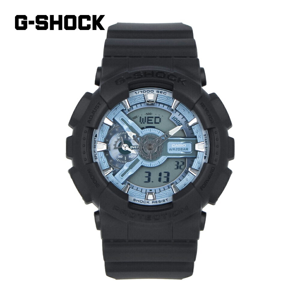 Rakuten - CASIO カシオ G-SHOCK ジーショック Gショック 110 SERIES腕時計 時計 メンズ 防水 クオーツ アナデジ 2針 ブラック アイスブルー GA-110CD-1A2プレゼント ギフト 1年保証 送料無料