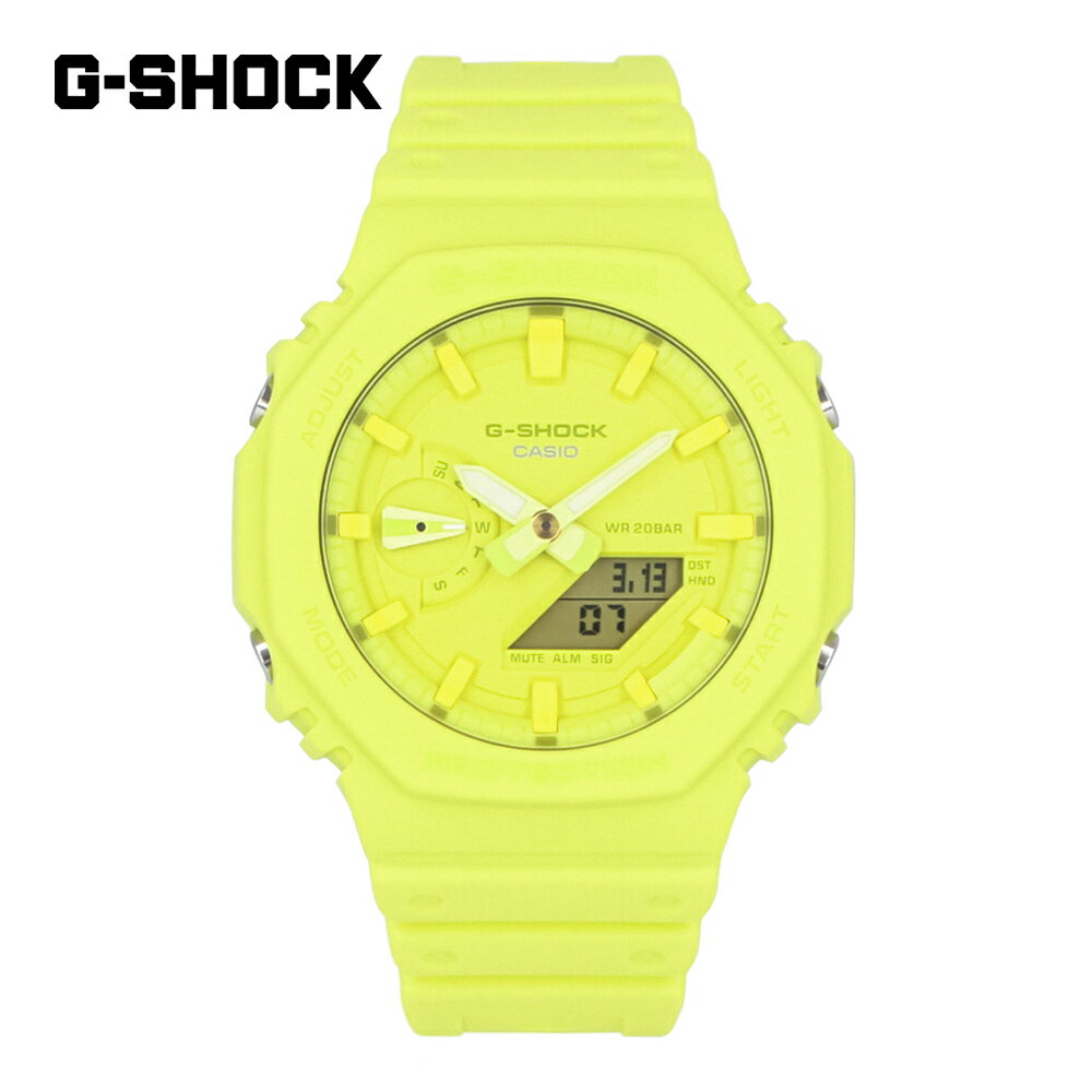 CASIO カシオ G-SHOCK ジーショック Gショック One toneシリーズ 2100 Series腕時計 時計 メンズ 防水 クオーツ アナデジ 2針 カーボン 樹脂 バイオマスプラスチック イエロー GA-2100-9A9プレゼント ギフト 1年保証 送料無料 母の日