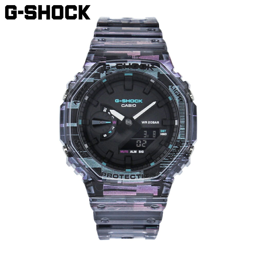 CASIO カシオ G-SHOCK ジーショック Gショック 2100 Series腕時計 時計 メンズ 防水 クオーツ アナデジ 2針 カーボン 樹脂 グレー ブラック スケルトン ブルー ピンク 偏光インク GA-2100NN-1Aプレゼント ギフト 1年保証 送料無料