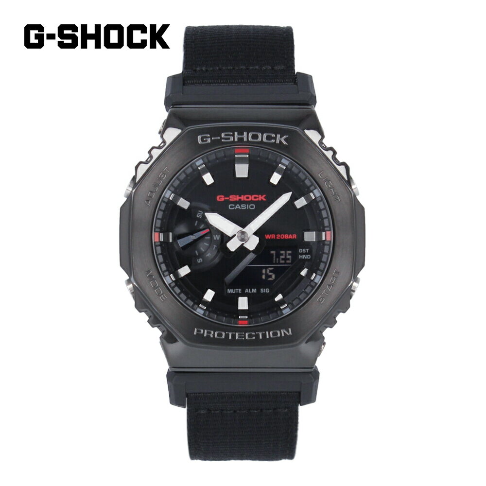 Rakuten - CASIO カシオ G-SHOCK ジーショック Gショック 2100 Series腕時計 時計 メンズ 防水 クオーツ アナデジ 2針 樹脂 ステンレス クロスバンド ナイロン ブラック GM-2100CB-1Aプレゼント ギフト 1年保証 送料無料