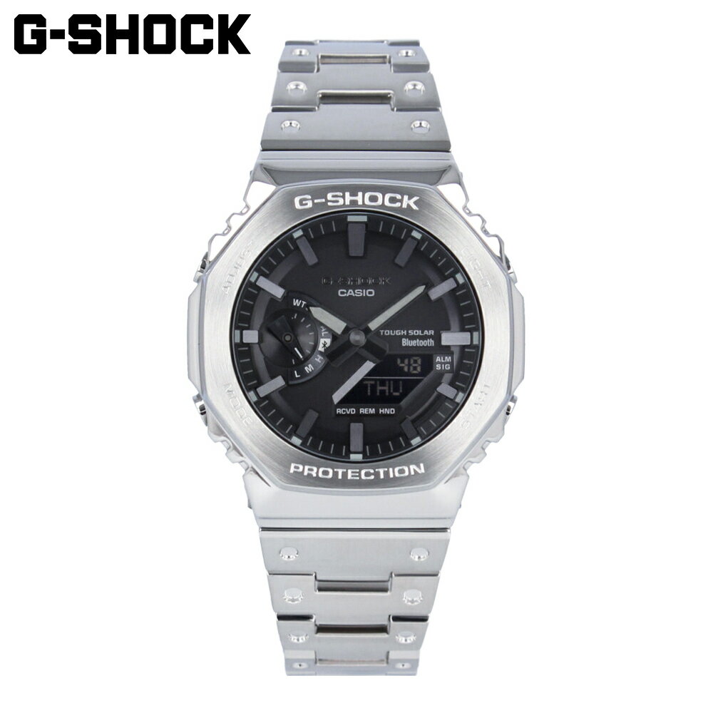 CASIO カシオ G-SHOCK ジーショック Gショック FULL METAL 2100 Series腕時計 時計 メンズ 防水 タフソーラー スマートフォンリンク Bluetooth アナデジ 2針 ステンレス シルバー ブラック GM-B2100D-1Aプレゼント ギフト 1年保証 送料無料
