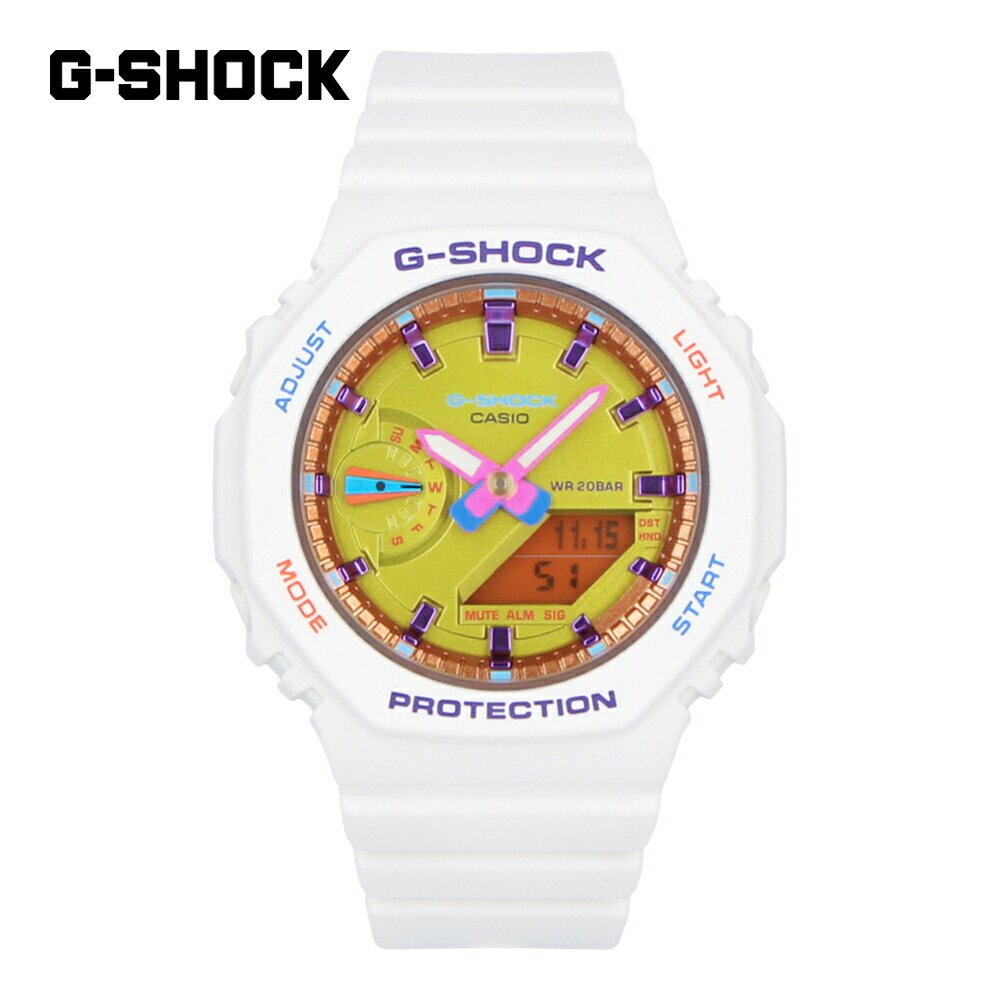 カシオ G-SHOCK 腕時計（レディース） CASIO カシオ G-SHOCK ジーショック Gショック GMA-S2100シリーズ WOMEN腕時計 時計 レディース 防水 クオーツ アナデジ 2針 カーボン 樹脂 ホワイト イエロー GMA-S2100BS-7Aプレゼント ギフト 1年保証 送料無料 父の日