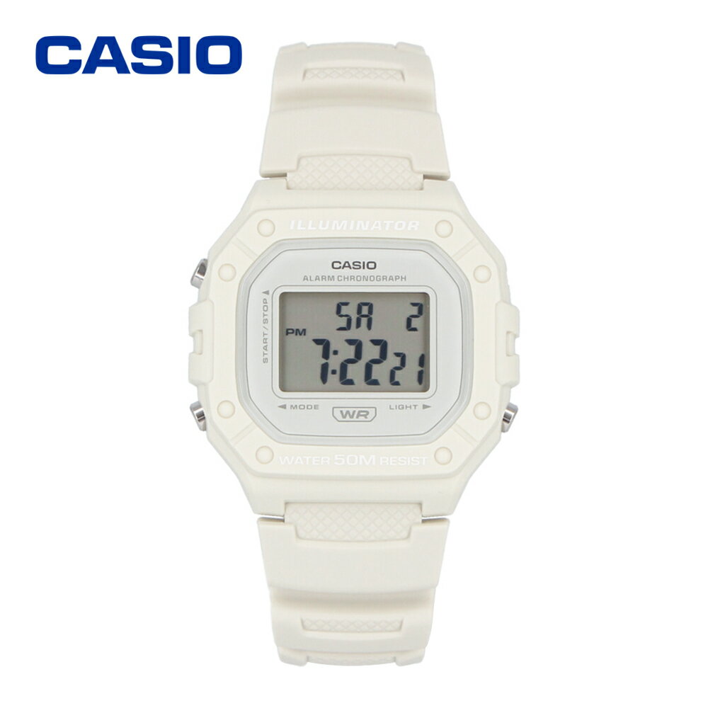 Rakuten - CASIO カシオ カシオスタンダード チープカシオ チプカシ腕時計 時計 ユニセックス メンズ レディース クオーツ デジタル 樹脂 アイボリー ライトグレー W-218HC-8Aプレゼント ギフト 1年保証 送料無料 【ネコポス発送・BOXなし】