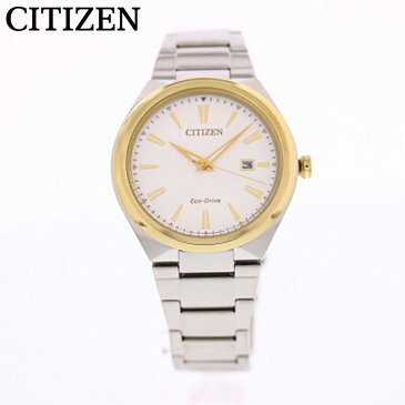 CITIZEN シチズン 腕時計 時計 メンズ アナログ ソーラー エコドライブ ECO DRIVE 3針 シンプル デイ 日付 海外モデル ビジネス 仕事 就活 防水 ステンレス メタル ブレス シルバー 銀 ゴールド 金 AW1374-51B プレゼント ギフト 1年保証 送料無料