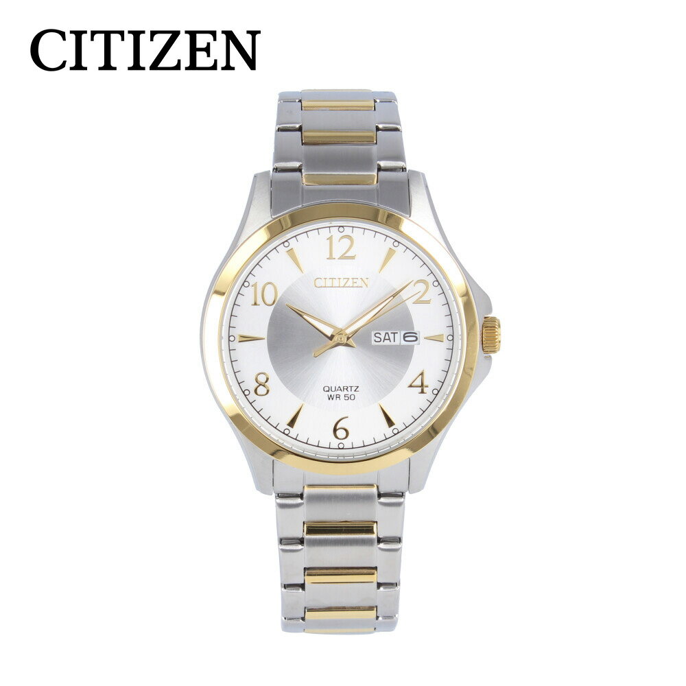 期間限定でポイント2倍！CITIZEN シチズン腕時計 時計 メンズ クオーツ アナログ 3針 ステンレス メタル コンビベルト シルバー ゴールド ホワイト BF2005-54Aプレゼント ギフト 1年保証 送料無料