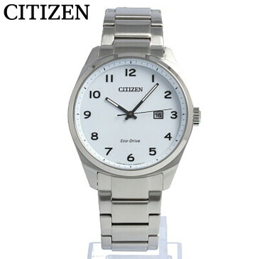 CITIZEN シチズン 腕時計 時計 メンズ アナログ ソーラー エコドライブ ECO DRIVE 3針 シンプル デイ 日付 海外モデル ビジネス 仕事 就活 防水 ステンレス メタル ブレス シルバー 銀 ホワイト 白 BM7320-87A プレゼント ギフト 1年保証 送料無料