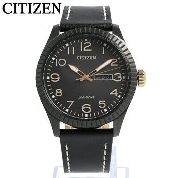 CITIZEN シチズン 腕時計 時計 メンズ アナログ ソーラー エコドライブ ECO DRIVE 3針 シンプル デイ 日付 デイト 曜日 海外モデル ビジネス 仕事 就活 防水 レザー 革 ブラック 黒 BM8538-10E プレゼント ギフト 1年保証 送料無料