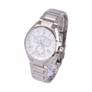 CITIZEN シチズン ATTESA アテッサ Eco Drive エコドライブ腕時計 時計 メンズ 防水 ソーラー 電波 アナログ クロノグラフ サファイアガラス スーパーチタニウム チタン デュラテクト シルバー ホワイト CB5040-80Aプレゼント ギフト 1年保証 送料無料 国内正規品