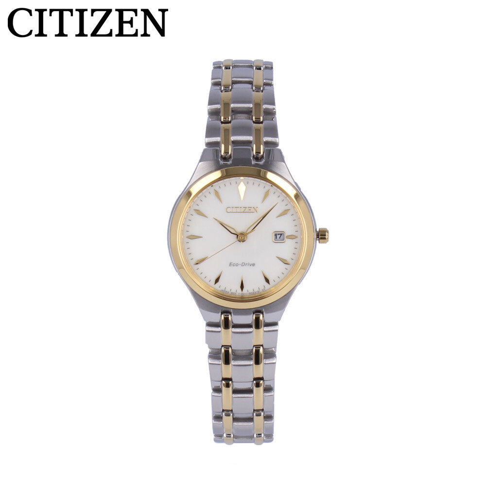 CITIZEN シチズン Eco Drive エコドライブ腕時計 時計 レディース ソーラー アナログ 3針 コンビ ツートン ステンレス メタル シルバー ゴールド ホワイト EW2484-82Bプレゼント ギフト 1年保証 送料無料