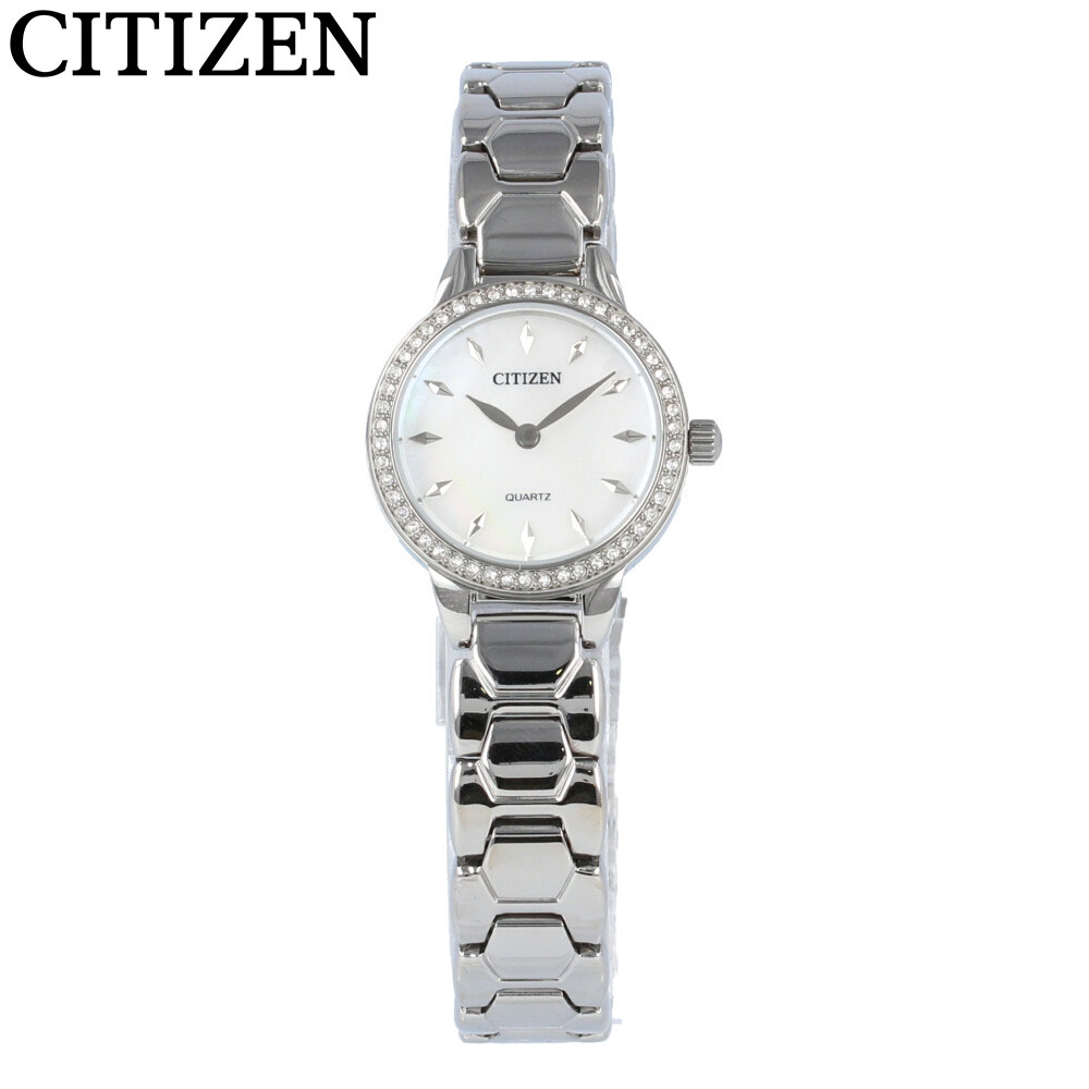 CITIZEN シチズン 腕時計 時計 レディース アナログ クオーツ エレガント ラインストーン シェル 海外モデル ビジネス 仕事 カジュアル 防水 ステンレス メタル ブレス シルバー 銀 EZ7010-56D プレゼント ギフト 1年保証 送料無料