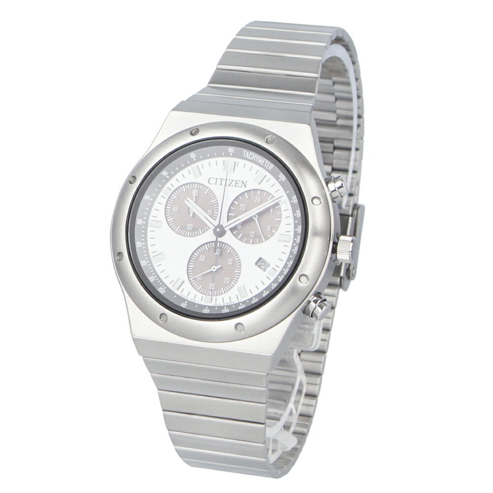 CITIZEN シチズン シチズンコレクション RECORD LABEL 1984 chronograph スポルテ MS Eco-Drive エコドライブ腕時計 時計 メンズ ソーラー アナログ クロノグラフ ステンレス メタル シルバー ホワイト ブラック AT2541-54Aプレゼント ギフト 1年保証 送料無料