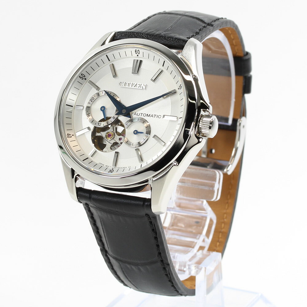 CITIZEN シチズン NP1011-08A 機械式 自動巻き オープンハート サファイアガラス レザーベルト アナログ メンズ 腕時計 プレゼント ギフト 1年保証 送料無料