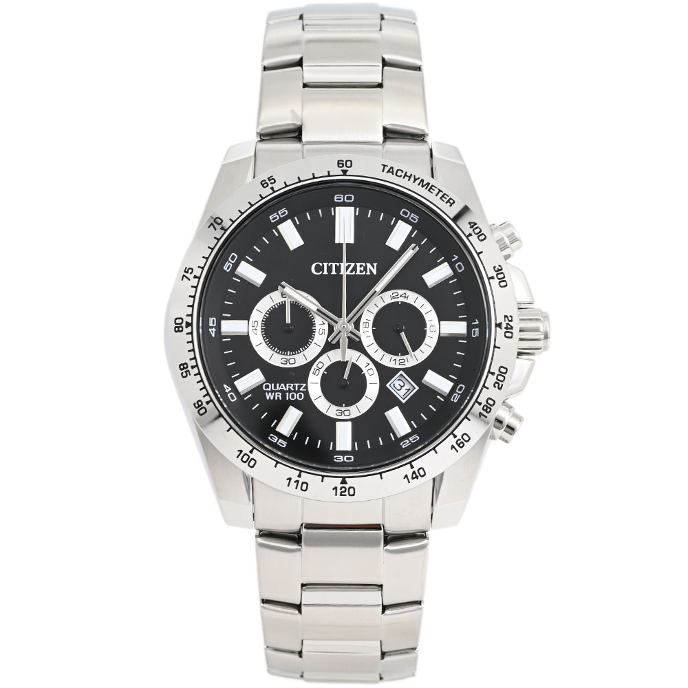 Rakuten - CITIZEN シチズン AN8230-59E アナログ クオーツ クロノグラフ　ブラック メンズ腕時計 プレゼント ギフト 1年保証 送料無料