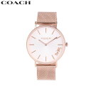 COACH コーチ PERRY ペリー腕時計 時計 レディース クオーツ アナログ 2針 メタル メッシュ ピンクゴールド ホワイト 14503126プレゼント...