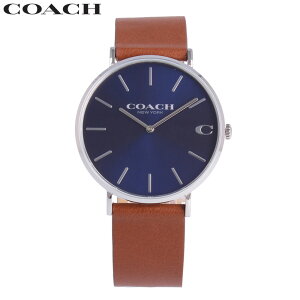 COACH コーチ Charles チャールズ腕時計 時計 メンズ クオーツ レザー ブラウン シルバー ブルー ネイビー 14602151プレゼント ギフト 1年保証 送料無料 父の日