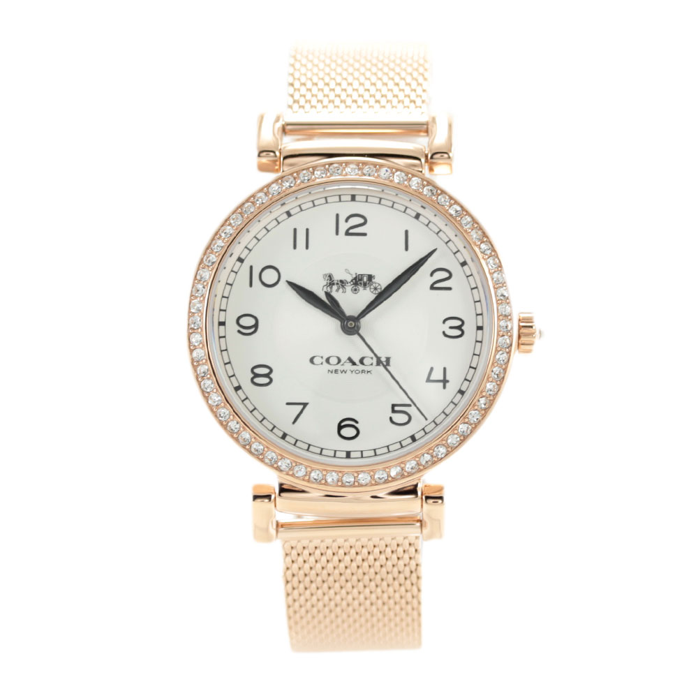 Rakuten - COACH 14503398 マディソン レディース ストーン ゴールド メッシュベルト 3針 腕時計 プレゼント ギフト 1年保証 送料無料