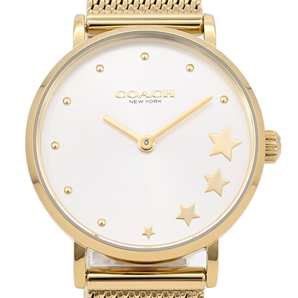 COACH コーチ PERRY ペリー腕時計 時計 レディース クオーツ 2針 メタル メッシュ ゴールド ホワイト スター 星 14503521プレゼント ギフト 1年保証 送料無料