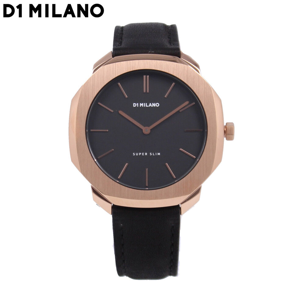D1 MILANO ディーワンミラノ腕時計 時計 メンズ クオーツ レザー ブラック ピンクゴールド SSLJ02プレゼント ギフト 1年保証 送料無料