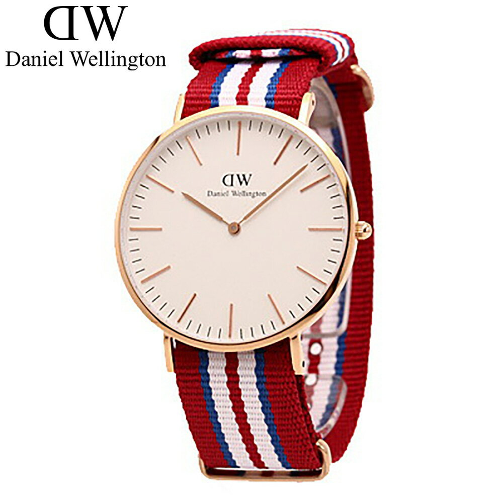 DANIEL WELLINGTON / ダニエル ウェリントン 0112DW Classic Exeter クラシック エクセター ローズ 腕時計 メンズ ユニセックス 40mm 白文字盤 ホワイトダイヤル ナイロンベルト アナログ クオーツ 【あす楽対応_東海】