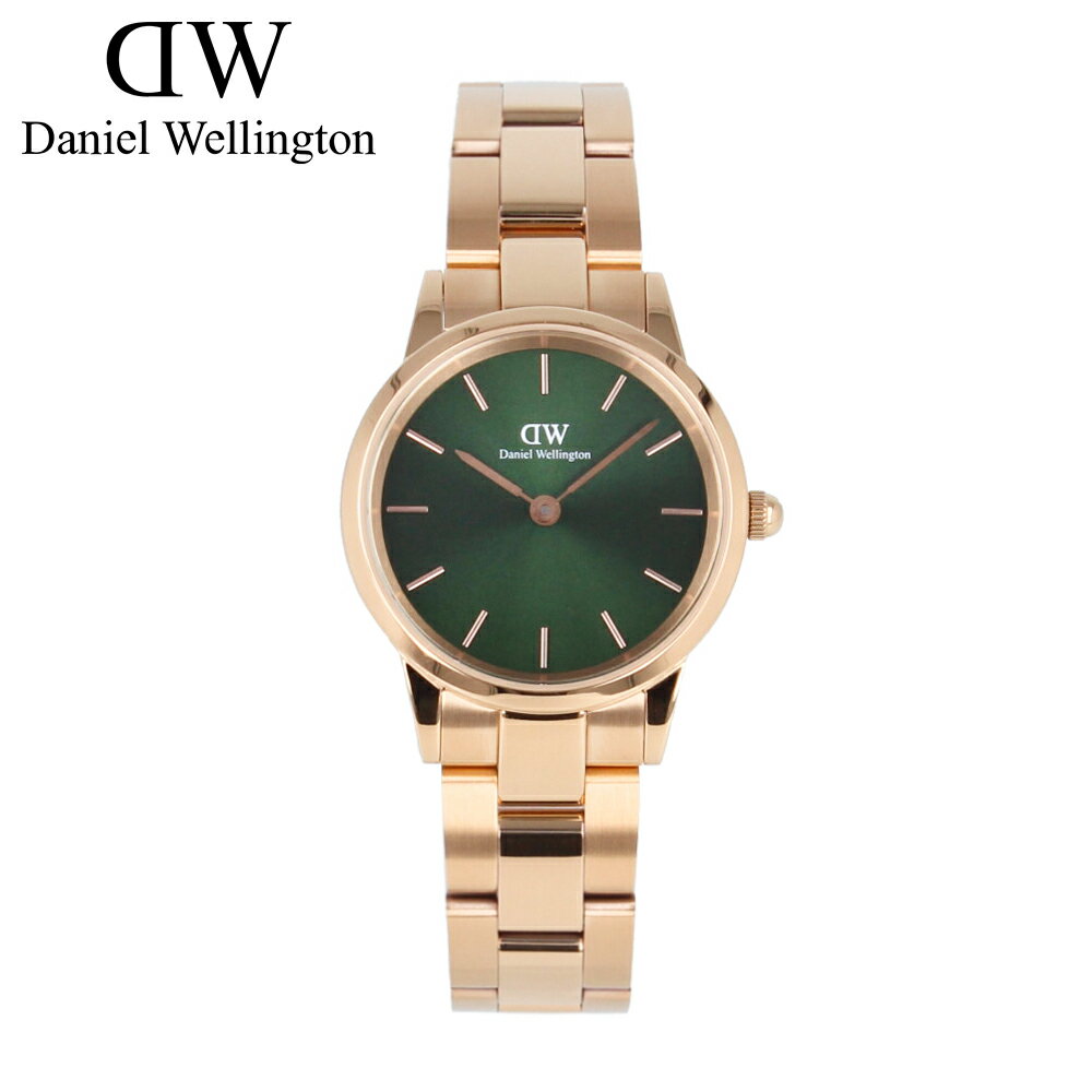 DANIEL WELLINGTON ダニエルウェリントン DW ICONIC LINK EMERALD アイコニックリンク エメラルド腕時計 時計 レディース クオーツ アナログ 2針 ステンレス メタル ピンクゴールド グリーン DW00100421プレゼント ギフト 1年保証 送料無料