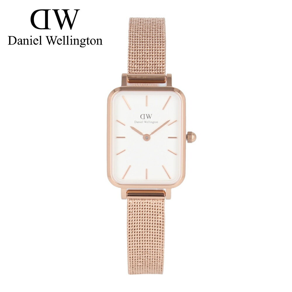 ダニエルウェリントン DANIEL WELLINGTON ダニエルウェリントン DW QUADRO PRESSED MELROSE クアドロ メルローズ腕時計 時計 レディース クオーツ アナログ 2針 ステンレス メッシュ ピンクゴールド ホワイト DW00100431プレゼント ギフト 1年保証 送料無料