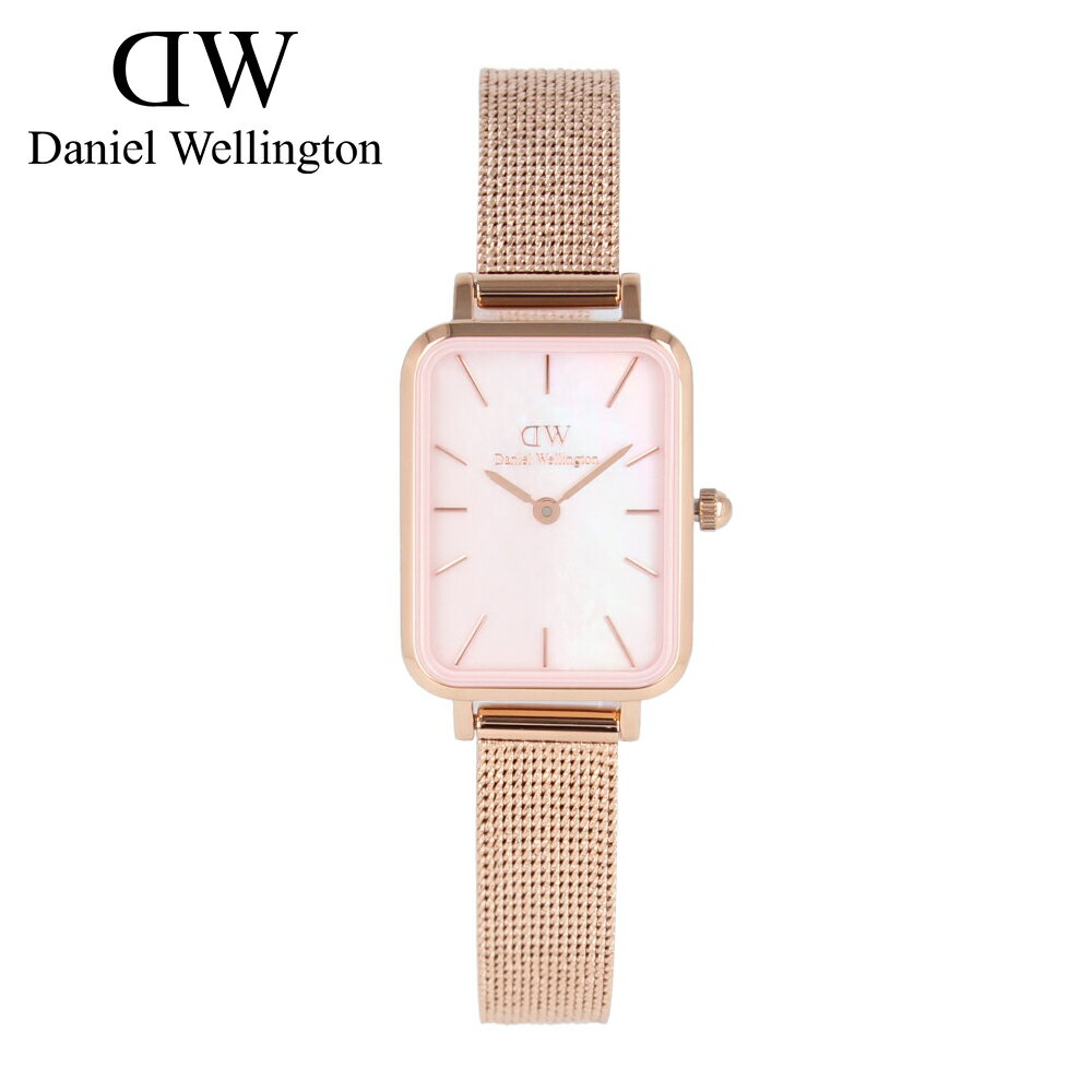 ダニエルウェリントン DANIEL WELLINGTON ダニエルウェリントン DW QUADRO PRESSED MELROSE クアドロ メルローズ腕時計 時計 レディース クオーツ アナログ 2針 ステンレス メッシュ シェル マザーオブパール ピンクゴールド ピンク DW00100510プレゼント ギフト 1年保証 送料無料