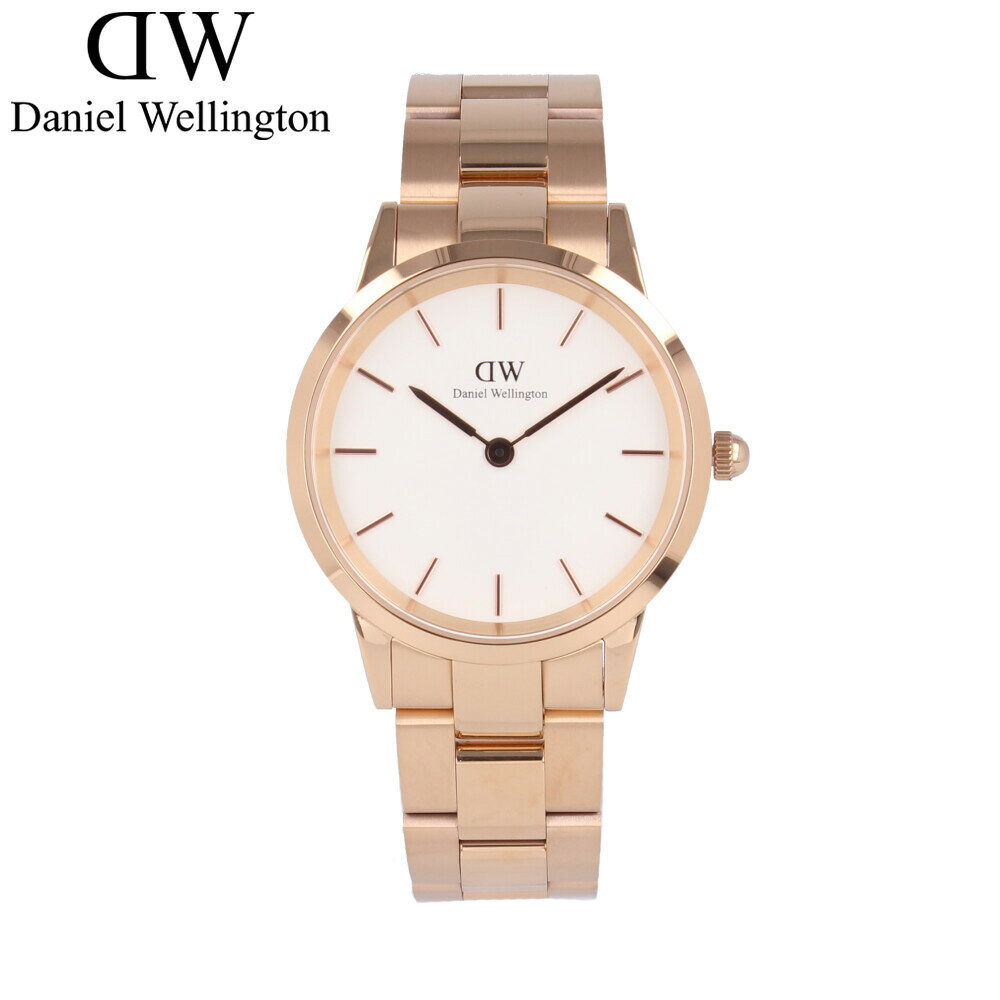 DANIEL WELLINGTON ダニエルウェリントン DW Iconic Link アイコニック リンク腕時計 時計 レディース クオーツ 2針 36mm メタル ピンクゴールド ホワイト DW00600209プレゼント ギフト 1年保証 送料無料