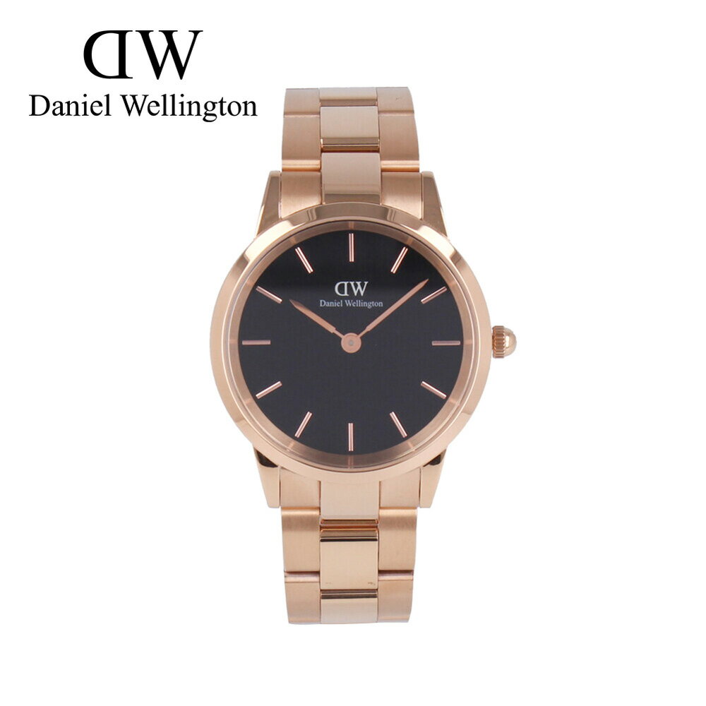 ダニエル・ウェリントン ギフト DANIEL WELLINGTON ダニエルウェリントン DW Iconic Link腕時計 時計 メンズ ユニセックス クオーツ アナログ 2針 ステンレス メタル ピンクゴールド ブラック DW00600210プレゼント ギフト 1年保証 送料無料 父の日