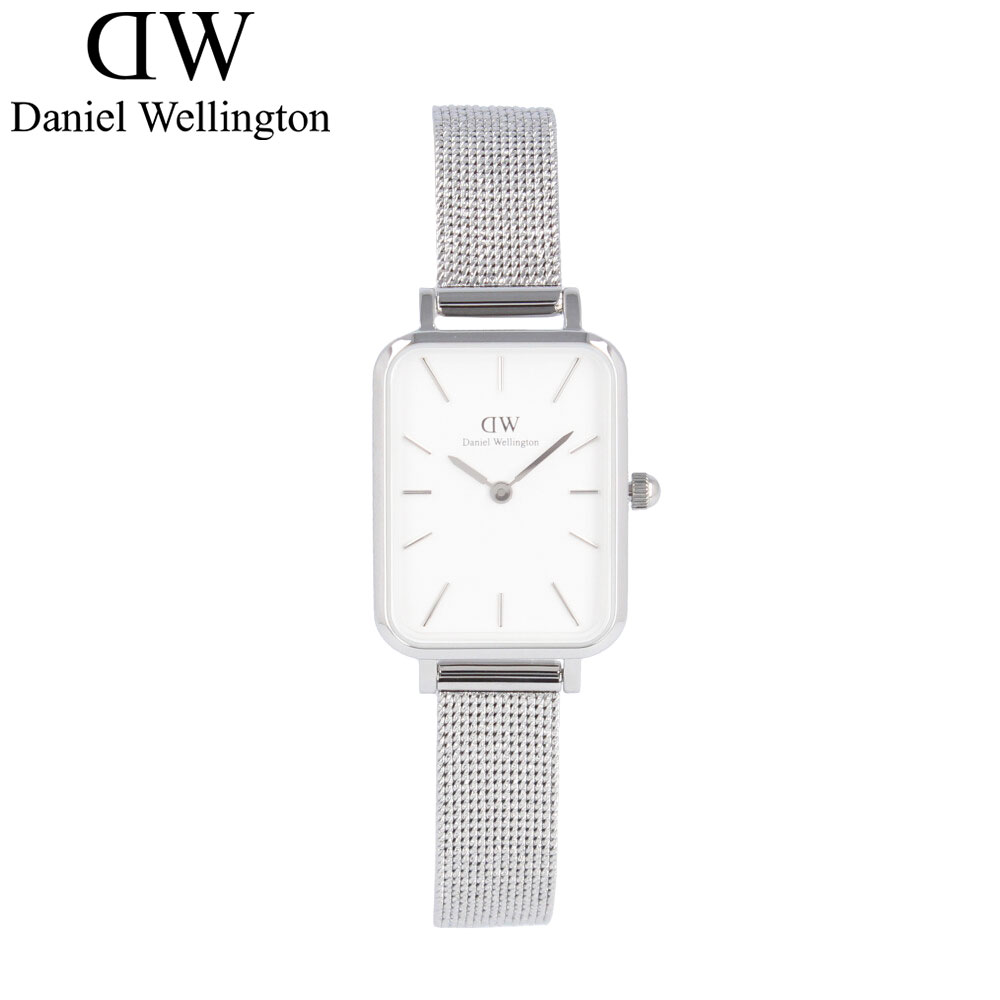 DANIEL WELLINGTON ダニエルウェリントン QUADRO PRESSED STERLING腕時計 時計 レディース クオーツ アナログ 2針 ステンレス メッシュ シルバー ホワイト DW00600438プレゼント ギフト 1年保証 送料無料