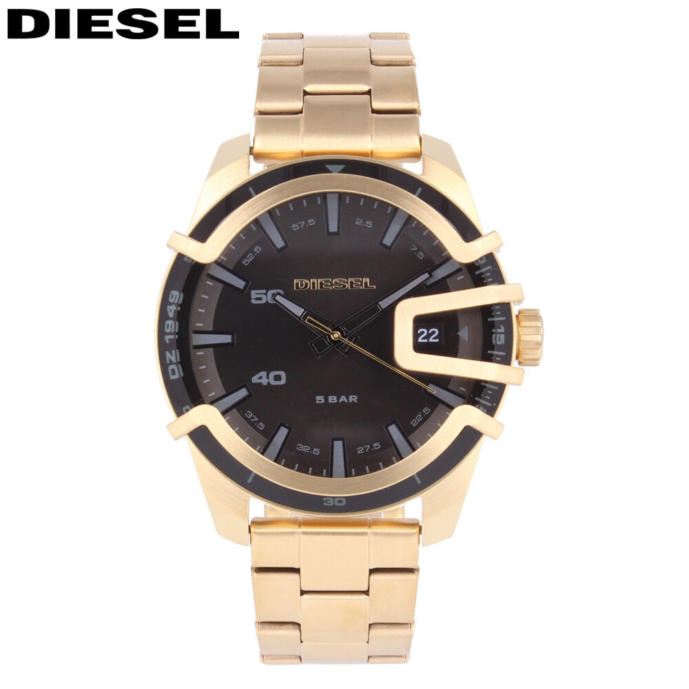 DIESEL ディーゼル CAGED ケージ腕時計 時計 メンズ 防水 クオーツ メタル ゴールド ブラック DZ1949プレゼント ギフト 1年保証 送料無料