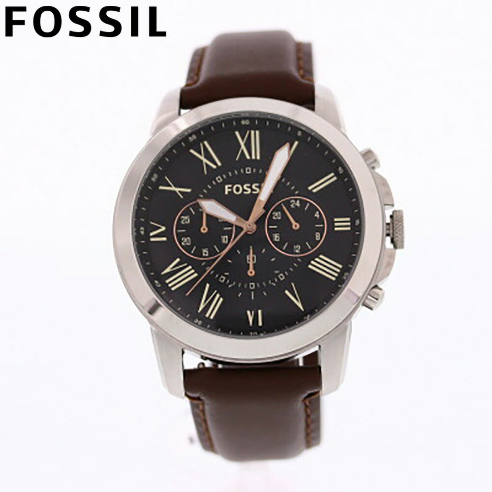 FOSSIL フォッシル GRANT グラント FS4813IE腕時計 時計 メンズ クロノグラフ レザー ブラウン ブラック カジュアル クオーツプレゼント ギフト 1年保証 送料無料