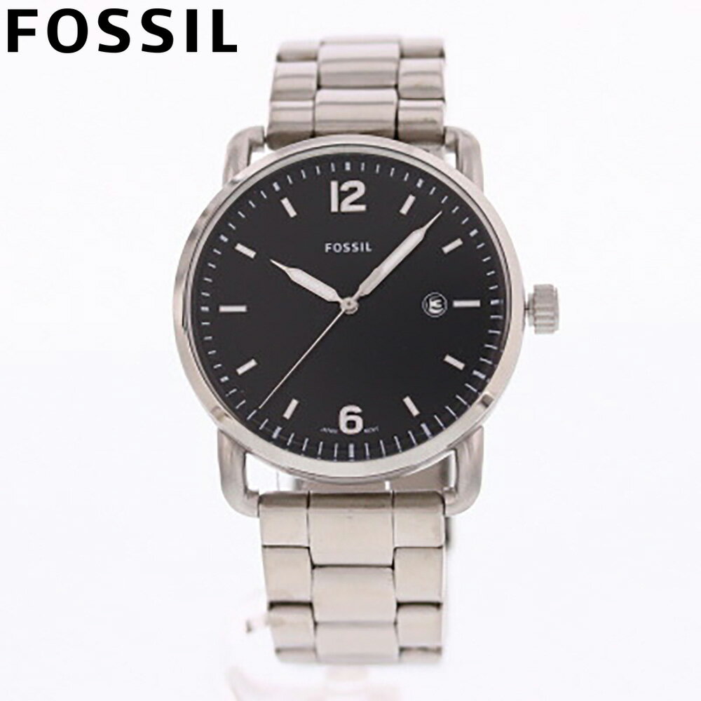 FOSSIL フォッシル 腕時計 時計 メンズ 男性 アナログ クオーツ 電池 3針 シンプル 日付 デイト COMMUTER コミューター カジュアル ビジネス 仕事 就活 防水 ステンレス メタル ブレス シルバー 銀 ブラック 黒 FS5391プレゼント ギフト 1年保証 送料無料