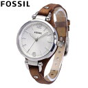 フォッシル FOSSIL フォッシル腕時計 時計 レディース 女性 アナログ クオーツ 電池 3針 シンプル GEORGIA ジョージア カジュアル ビジネス 仕事 就活 防水 レザー 革 ブラウン 茶 ベルトパット シルバー 銀 ES3060プレゼント ギフト 1年保証 送料無料