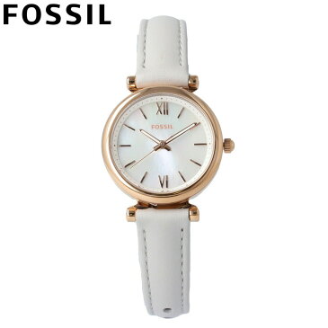 FOSSIL / フォッシル CARLIE MINI カーリー ミニ ES4529 腕時計 レディース 28mm ローズゴールド マザーオブパール レザーベルト 革 グレー 【あす楽対応_東海】