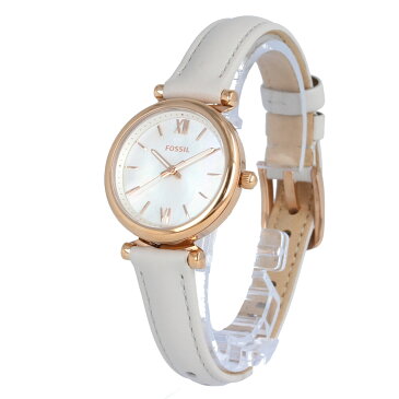 FOSSIL / フォッシル CARLIE MINI カーリー ミニ ES4529 腕時計 レディース 28mm ローズゴールド マザーオブパール レザーベルト 革 グレー 【あす楽対応_東海】