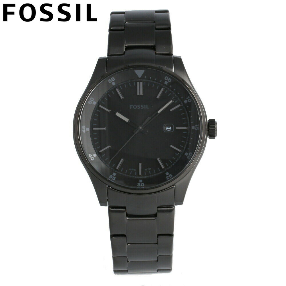 FOSSIL フォッシル 腕時計 時計 メンズ 男性 アナログ クオーツ 電池 3針 シンプル 日付 デイト BELMAR ベルマー カジュアル ビジネス 仕事 就活 防水 ステンレス メタル ブレス ブラック 黒 FS5531 プレゼント ギフト 1年保証 送料無料