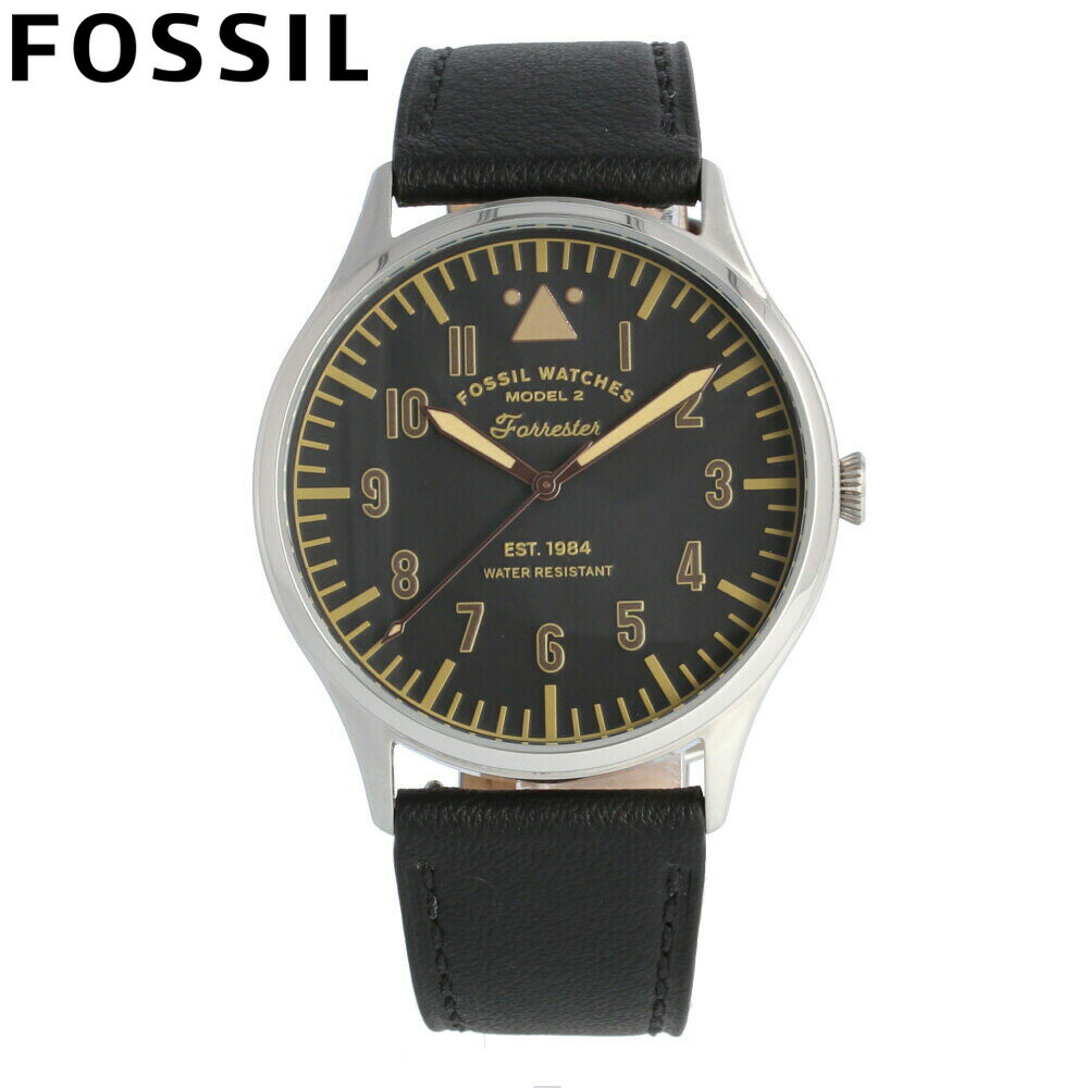 FOSSIL フォッシル 腕時計 時計 メンズ 男性 アナログ クオーツ 電池 3針 シンプル 日付 ヴィンテージ FORRESTER フォレスター カジュアル ビジネス 仕事 防水 レザー 革 ブラック 黒 シルバー 銀 FS5612 プレゼント ギフト 1年保証 送料無料