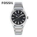 フォッシル 腕時計（メンズ） FOSSIL フォッシル EVERETT腕時計 時計 メンズ クオーツ アナログ 3針 ステンレス メタル シルバー ブラック FS5821プレゼント ギフト 1年保証 送料無料 母の日