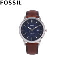 エントリー&3,000円以上お買い上げでポイント3倍！4/1 23:59まで FOSSIL フォッシル腕時計 時計 メンズ クオーツ 3針 レザー ブラウン シルバー ブルー FS5839プレゼント ギフト 1年保証 送料無料 その1