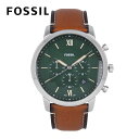 フォッシル 腕時計（メンズ） FOSSIL フォッシル NEUTRA腕時計 時計 メンズ クオーツ アナログ クロノグラフ ステンレス レザー ブラウン シルバー グリーン FS5963プレゼント ギフト 1年保証 送料無料 母の日