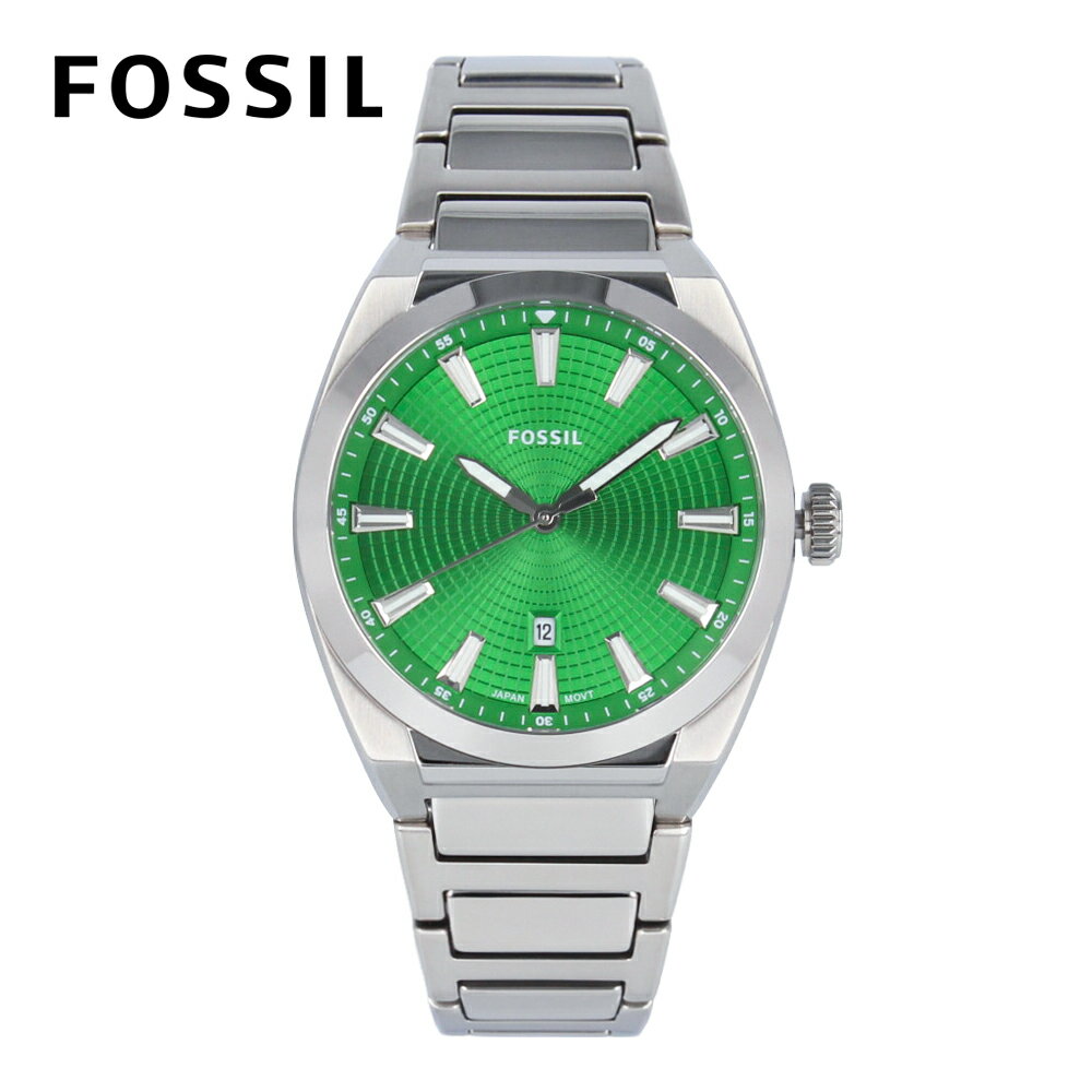 フォッシル 腕時計（メンズ） FOSSIL フォッシル EVERETT腕時計 時計 メンズ クオーツ アナログ 3針 ステンレス メタル シルバー グリーン FS5983プレゼント ギフト 1年保証 送料無料 父の日